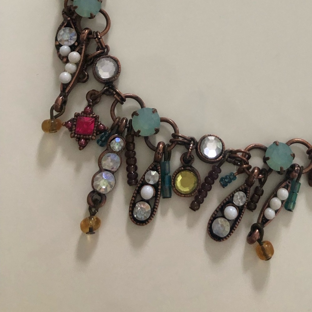 Boho Chic Antique Multicolor Bead & Jem Necklace - Picture 7 of 8